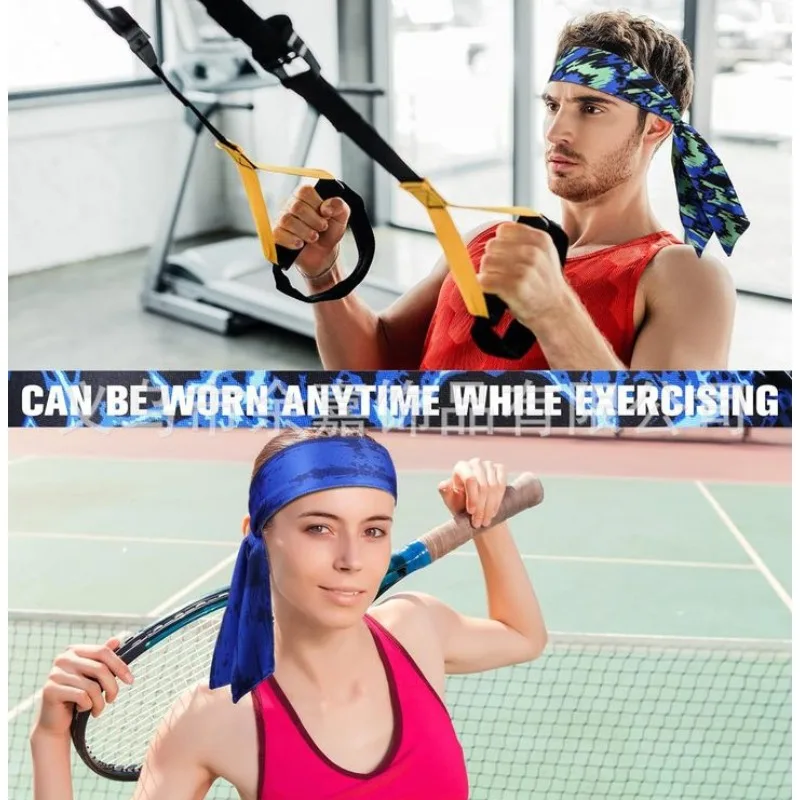 Printed Sports Headband for Women and Men Quick Drying Sweatband for Tennis Running Football and Yoga Activities Sports Safety
