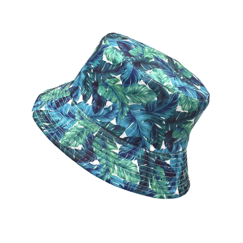 Bocca Leaf Bucket Hat Green Panama Fisherman Hats For Men Women reversibile Summer Outdoor Beach Travel Sun Cap Gorras 2023 nuovo