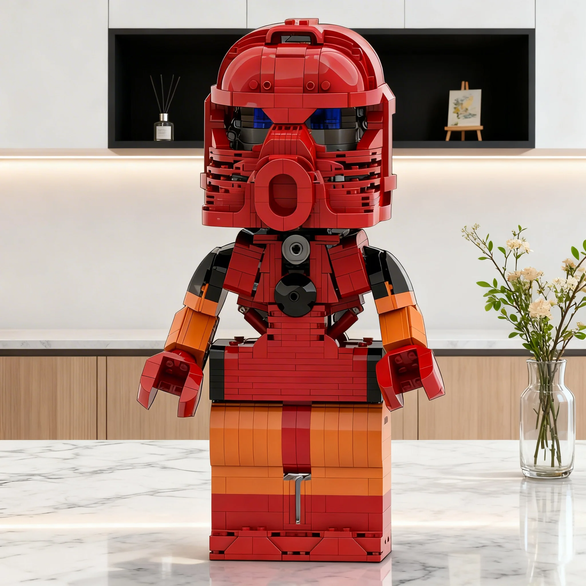 1282pcs MOC Up-Scaled Minifigure - BIONICLE Tahu Mata Model Building Blocks Christmas Gift Architecture Toy Birthday Creative 3D