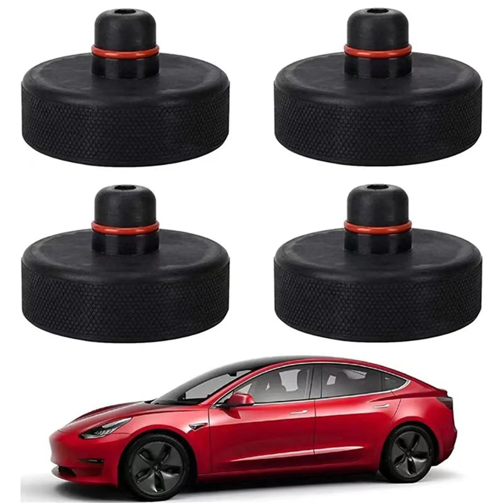 

4 PACK NEW Car Rubber Lifting Jack Pad With Storage Box Tool Chassis Fits For Tesla Model 3 Y S X Lift Point Adapter