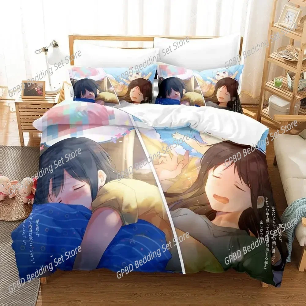 Anime Kawaii Gilrs Adachi and Shimamura Comfortable Duvet Cover Pillowcase Bedding Set Children Bedroom Decoration Home Textile