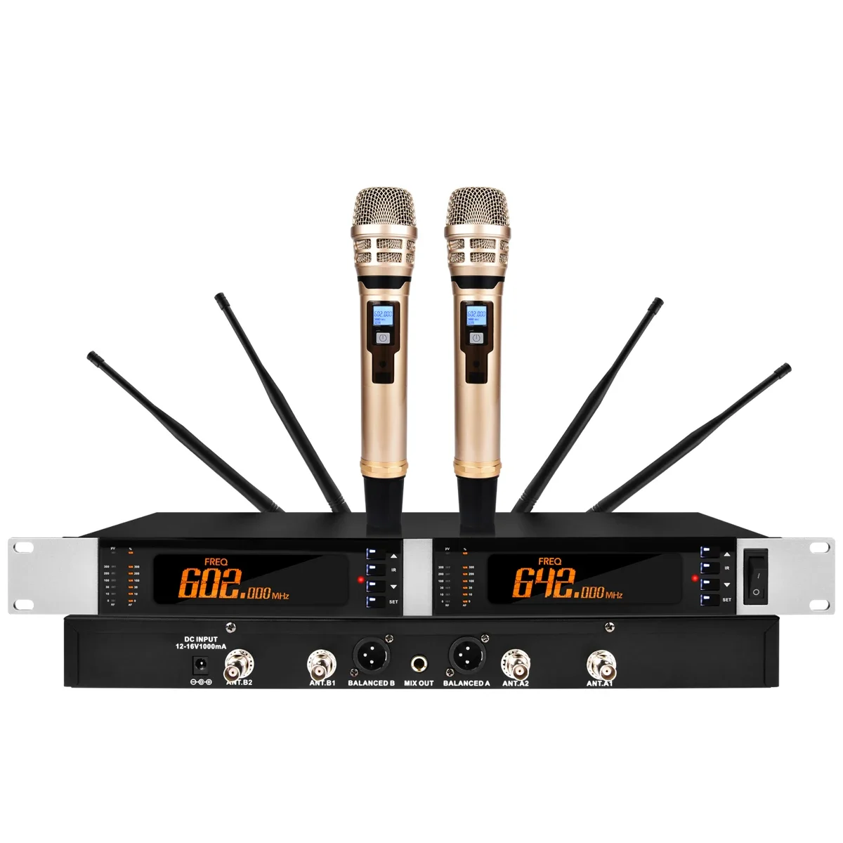 Professional MiCWL EM7000 2 Golden KSM8 Wireless Handheld Microphone System For Stage Studio Audio Performance 500m