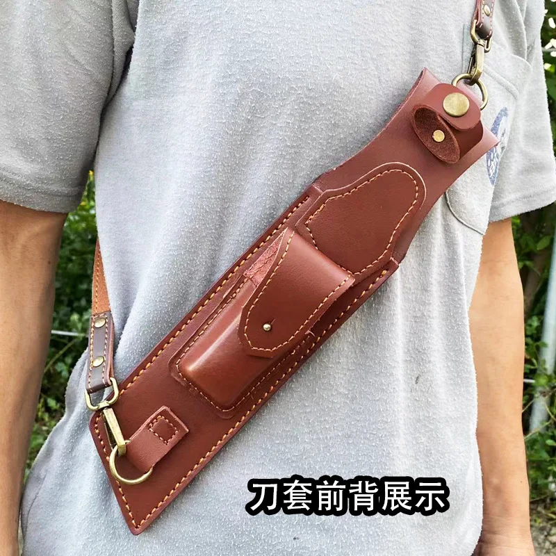 1PC Strap Style Scabbard Universal Straight Knife Folding Knife Engraved Leather Case Cowhide Storage Case Handmade Knife Cover