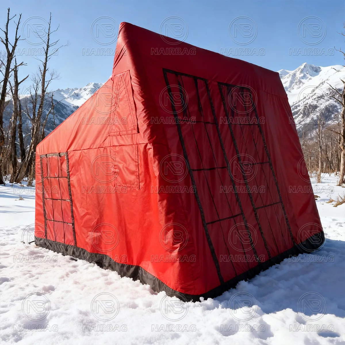 خيمة التخييم القابلة للنفخ عالية الجودة PVC 4 الموسم في الهواء الطلق مقاوم للماء المحمولة نفخ الخيام Glamping مع مضخة هواء