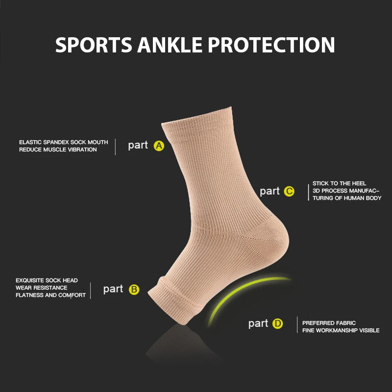 S-2XL Open Toed Sock Men Ankle Compression Foot Protect Angel Sleeve Heel Arch Support Pain Relief Hot Sports Socks Women Socks