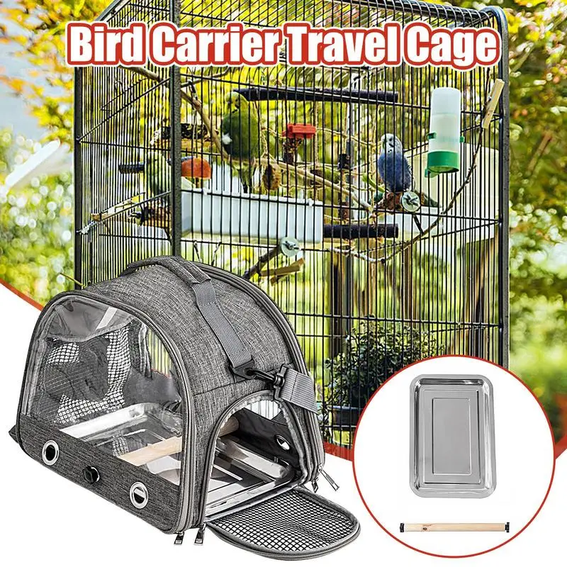 

Small Bird Travel Carrier Parakeet Carrier Backpack Portable Small Animal Carrier Outside Travel Cage For Budgies Parakeets
