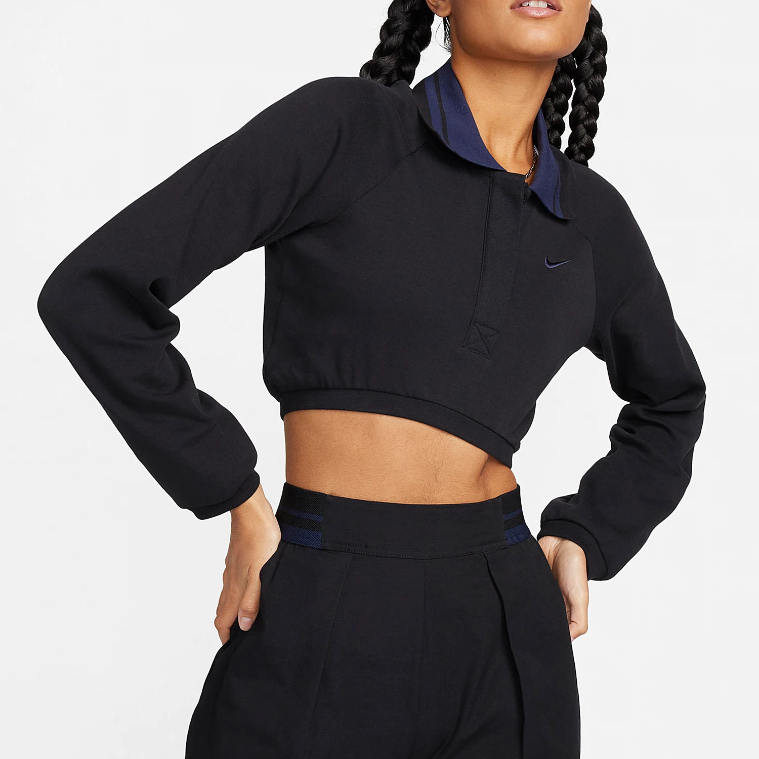 nike-genuine-seasonal-new-women's-sports-and-leisure-lapel-short-hoodie-fn1881-010