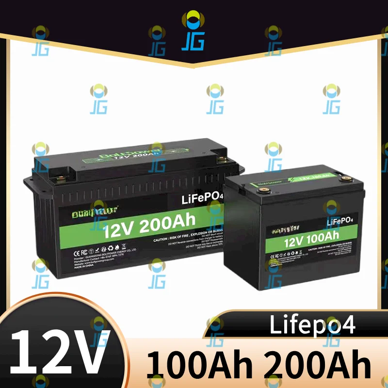 

Batterie au Lithium fer Phosphate 12 volts 100Ah avec compteur LED, batterie LiFePO4, durée de vie de 10 ans, Protection basse e