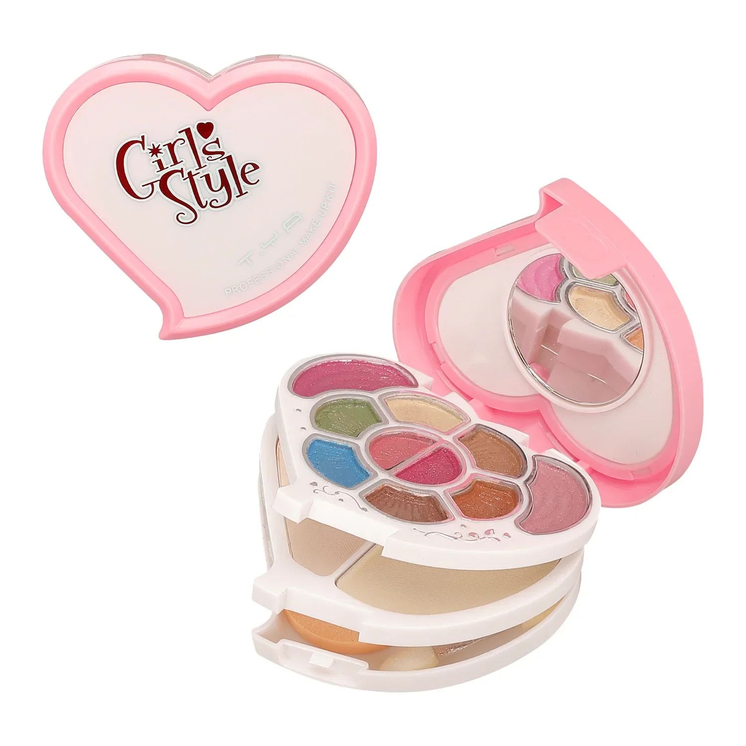 Make-up-Geschenkset für Frauen, komplettes Set, All-in-One-Box, mehrfarbig, Gesichtspuder, Lidschatten-Palette, Lippen, Make-up-Pinsel, Textmarker, Bronzer