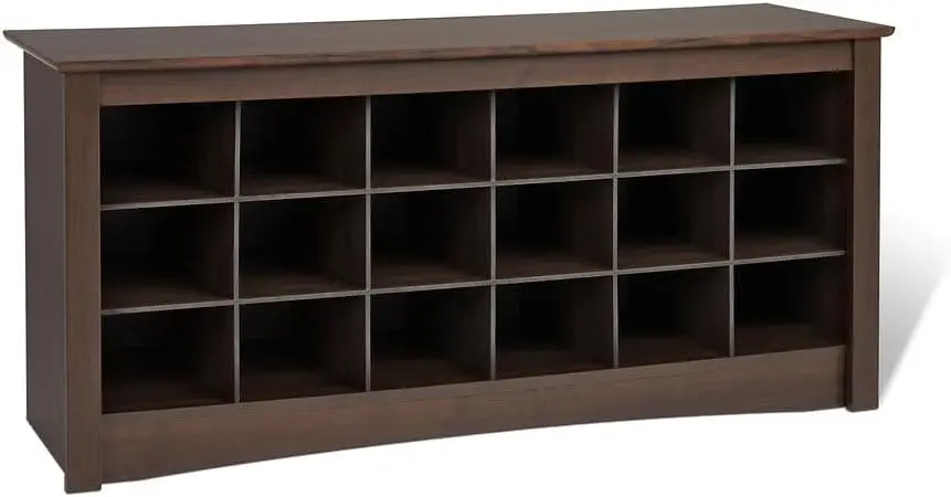 

Shoe Cubbie Bench, 24" x 48" x 16", Espresso