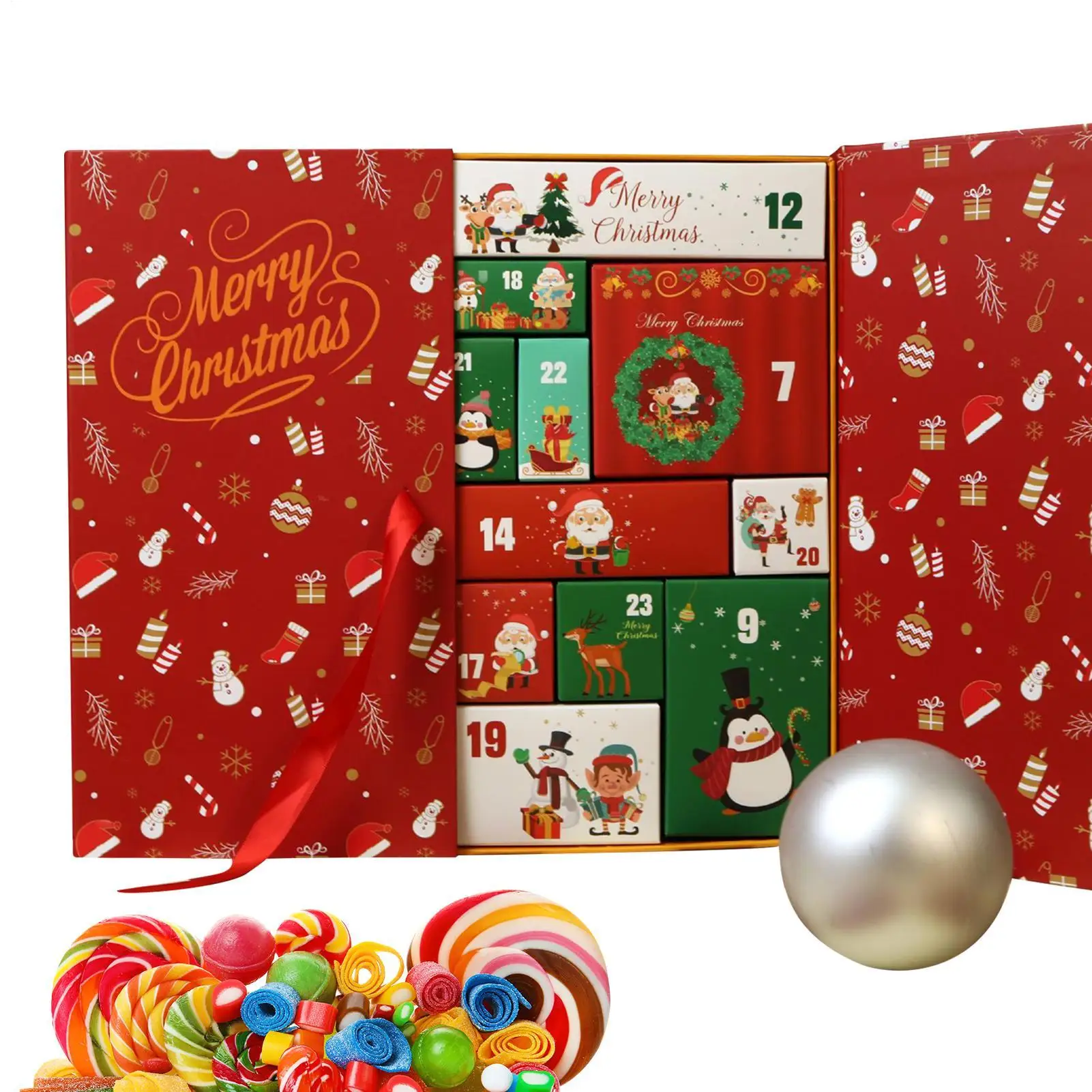 

2025 DIY Christmas Countdown Calendar Boxes Empty Cardboard Foldable Advent Blank Countdown Calendar Boxes 24day For Candy toy