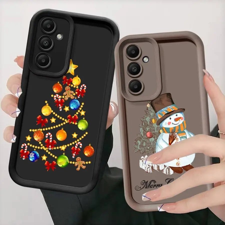 Phone Case for Samsung Galaxy A35 A52 A55 A25 A26 A22 A33 A54 A36 A32 A24 A21s A73 A56 Soft TPU Colorful Christmas Tree