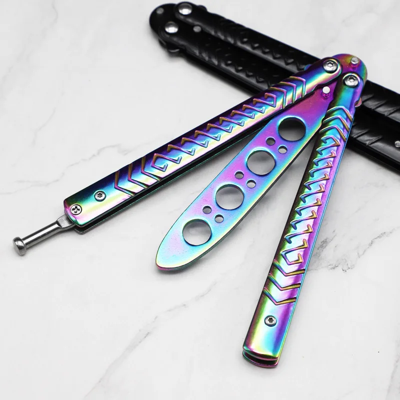 

Foldable Butterfly Knife Portable CSGO Balisong Trainer Stainless Steel Pocket Practice Knife Training Tool for Outdoor Games