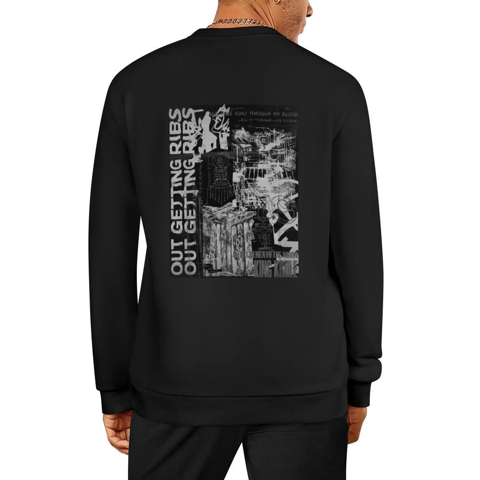 

Getting Ribs Krule Poster - Black and White Version Pullover winter clothes men's coat autumn jacket men anime sweatshirt