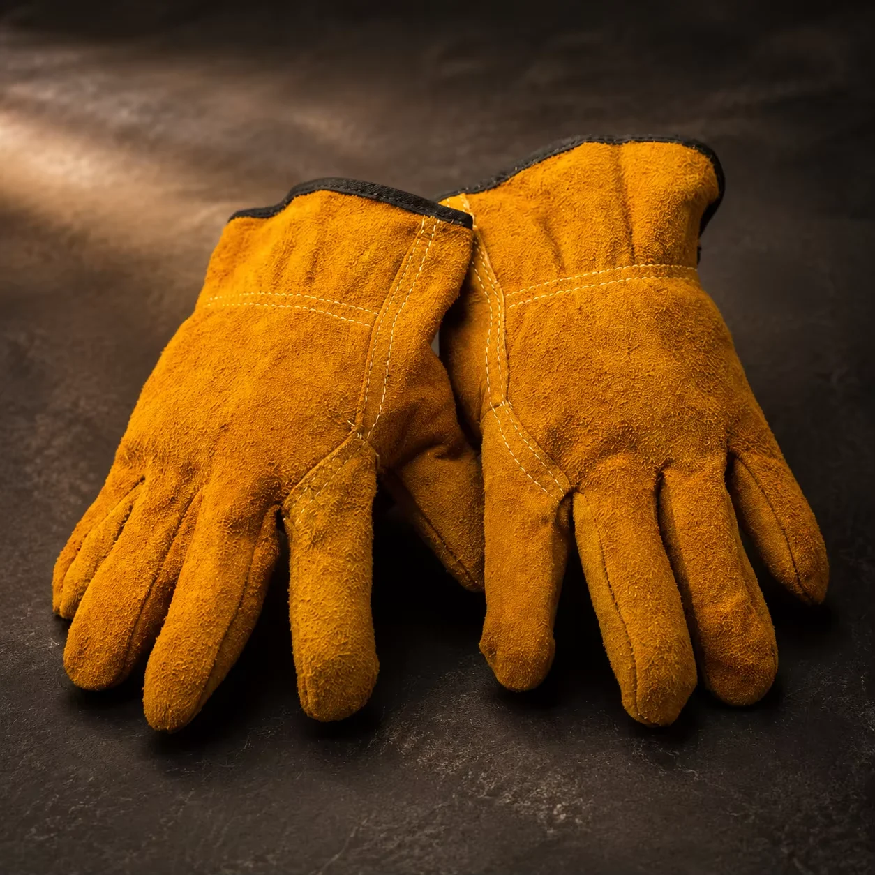 1 Pair Men Work Gloves Soft Cowhide Driver Hunting Driving Farm Garden Welding Security Protection Safety Mechanic Glove