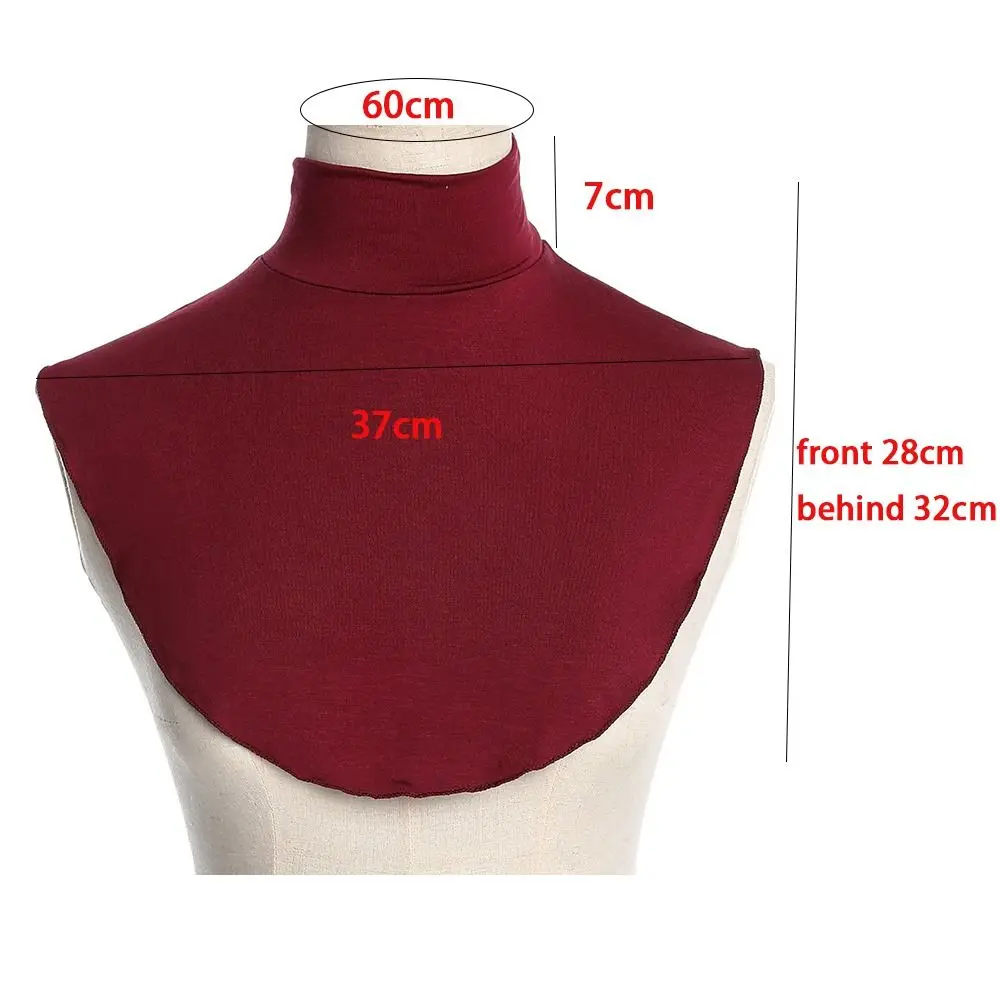 Soft Cotton Modal Neck Cover Ramadan Hijab Cover  Headwrap Full Fake Collar High Collars Turtleneck Scarves Wraps