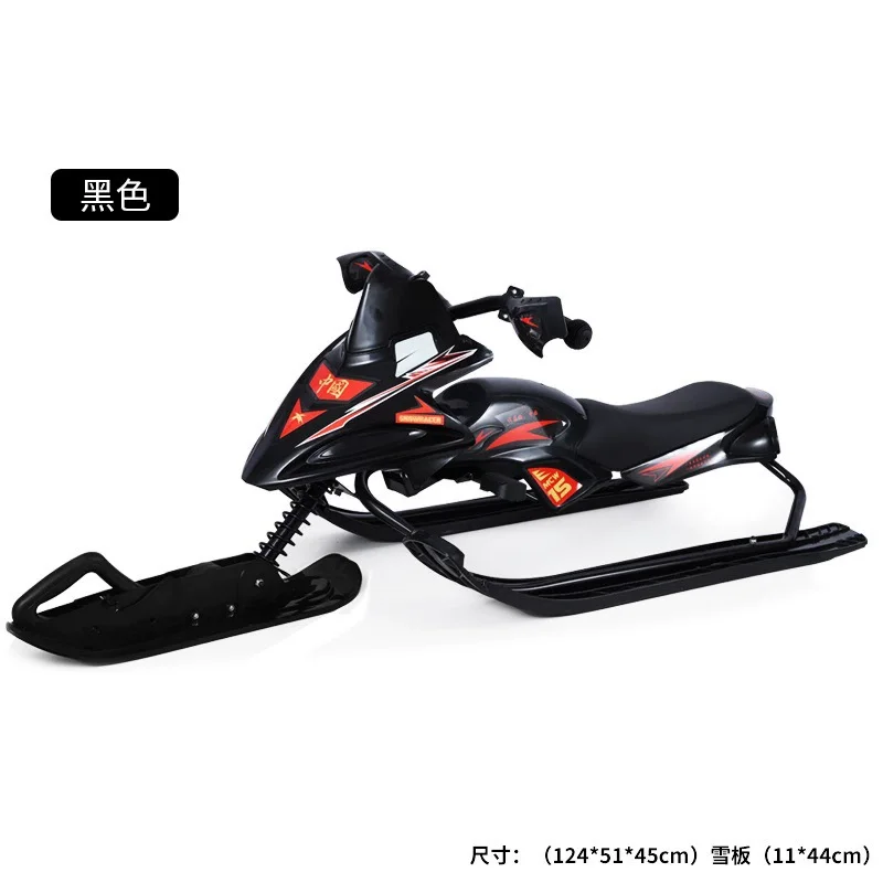 High Safety 110cc Adults And Children Mobile Snow Gasoline Electric Double Ski Big Sled Snowmobile Equipment