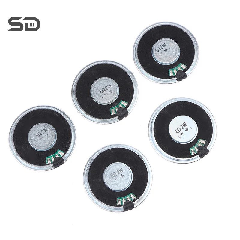 5Pcs 2W 8R Speaker Mini Ultra-thin Horn Speaker Diameter 40MM 4CM, 2 Watt 8 Ohm Loudspeaker For Arduino