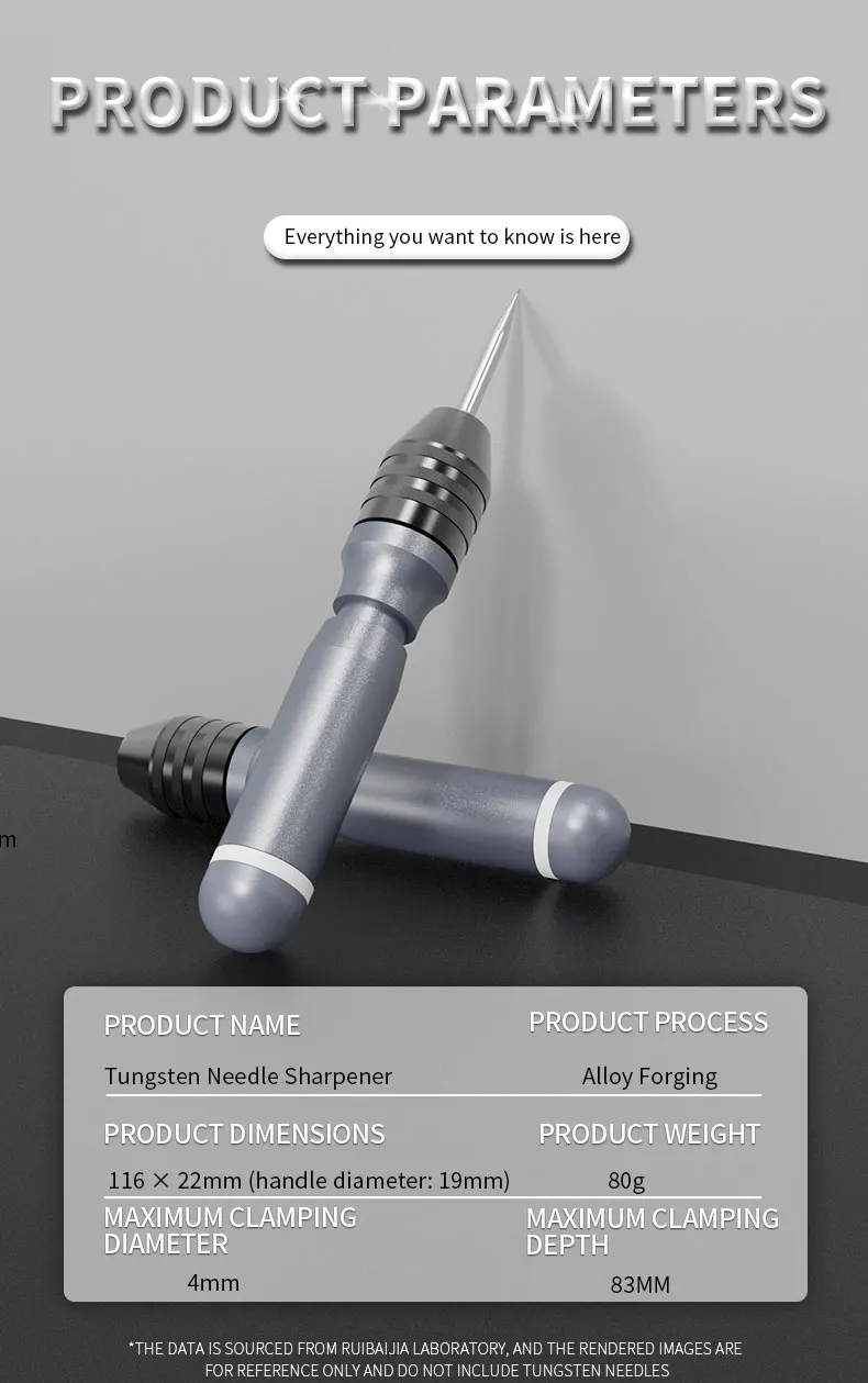 Tungsten Needle Holder Tungsten Electrode Sharpener Argon Arc Welding Tungsten Needle Grinding Clamp Max Diameter 4MM