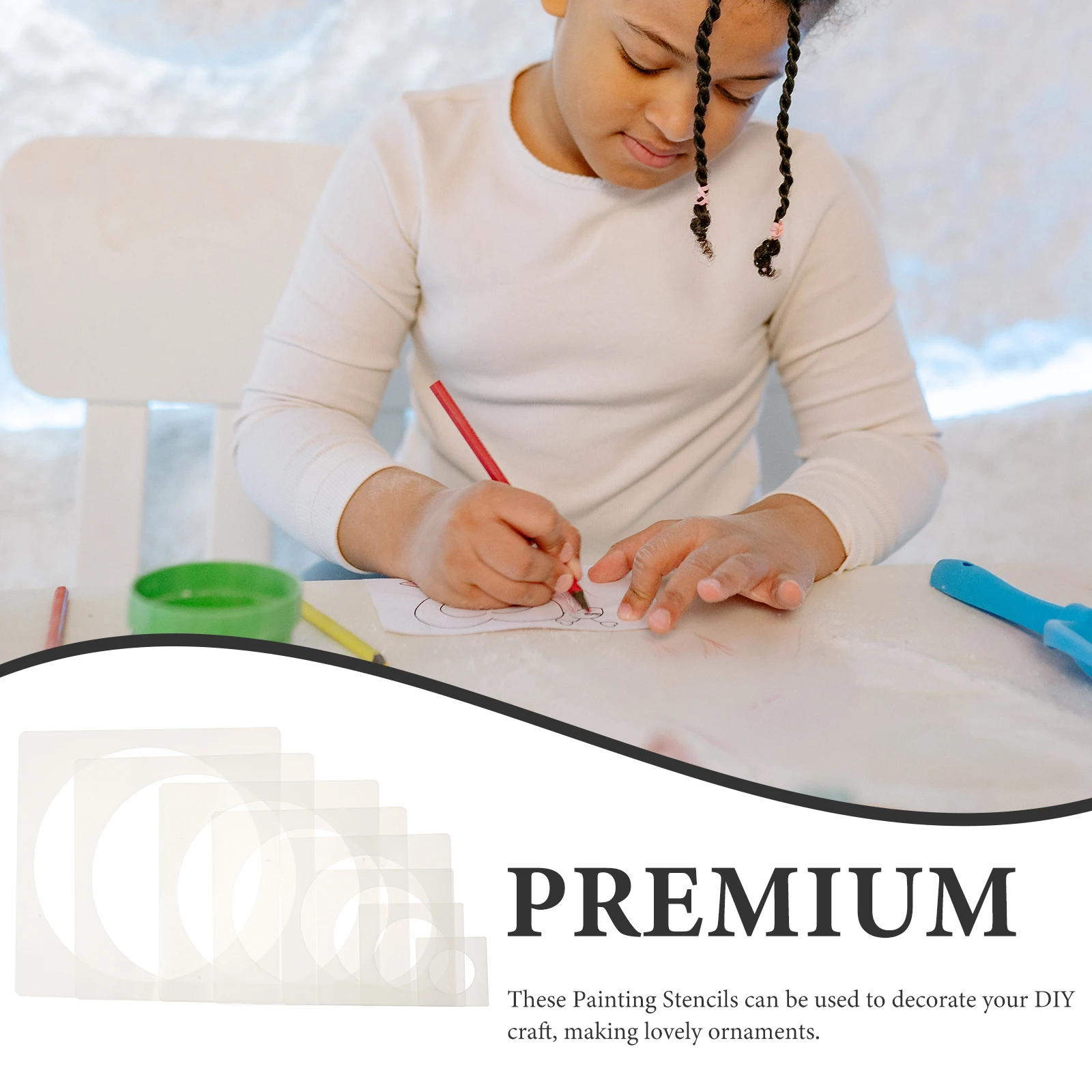 

8Pcs Round Drawing Stencils Creative Plastic Templates for DIY Painting Projects Reusable Painting Tools Stencils for Crafts