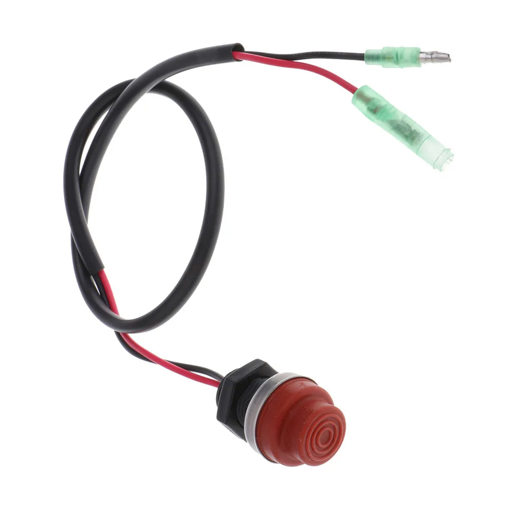 Outboard Start Stop Button, Universal Wire Emergency Engine Kill Switch, Keyless impermeável para barcos e barcos, 50cm