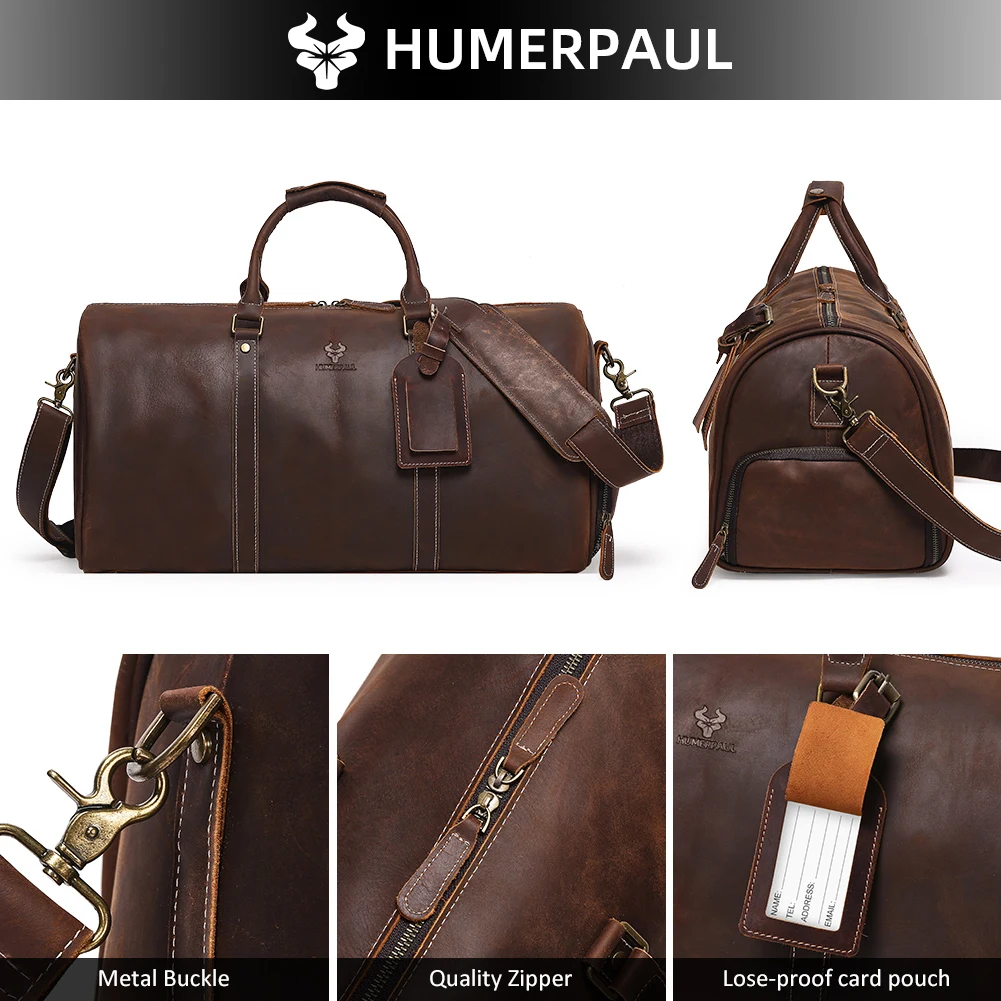 

Мужская ручная кладь в стиле ретро, кожаная дорожная сумка Crazy Horse, многослойная спортивная сумка из воловьей кожи, большая вместительная спортивная сумка на одно плечо