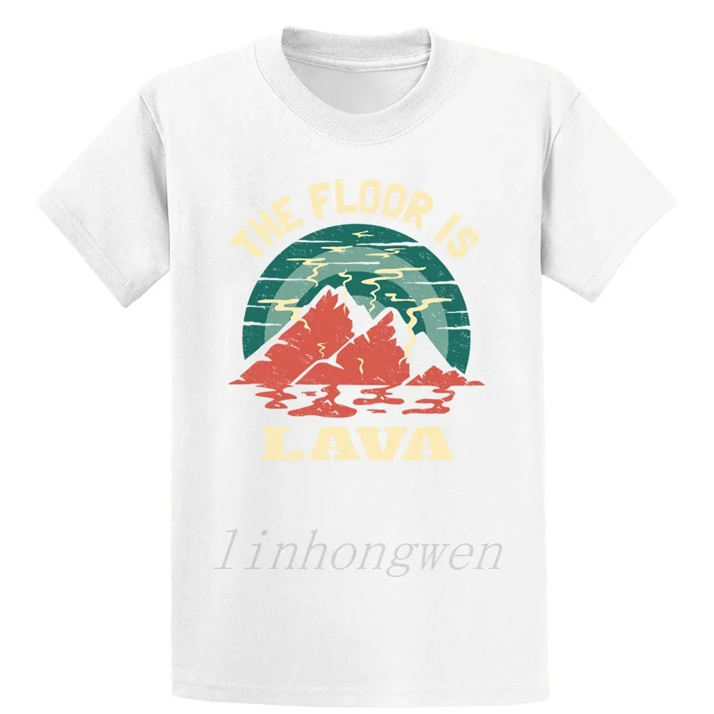 The Floor Is Lava Volcano Kids Premium T Shirt Building Summer Pattern Homme Customize Plus Size 5xl Cotton Shirt