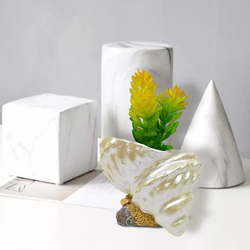 

1pc Simulation Conch Decor Resin Adorable Animal For Home Garden Outdoor Landscape Tabletop Decoration Flat Bottom