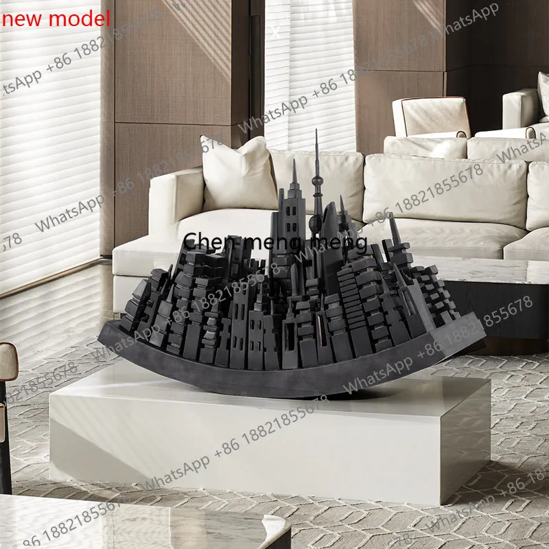 N138Abstract wood carving floor-to-ceiling ornaments Hotel sales center Model room Entrance decorative sculpture artwork