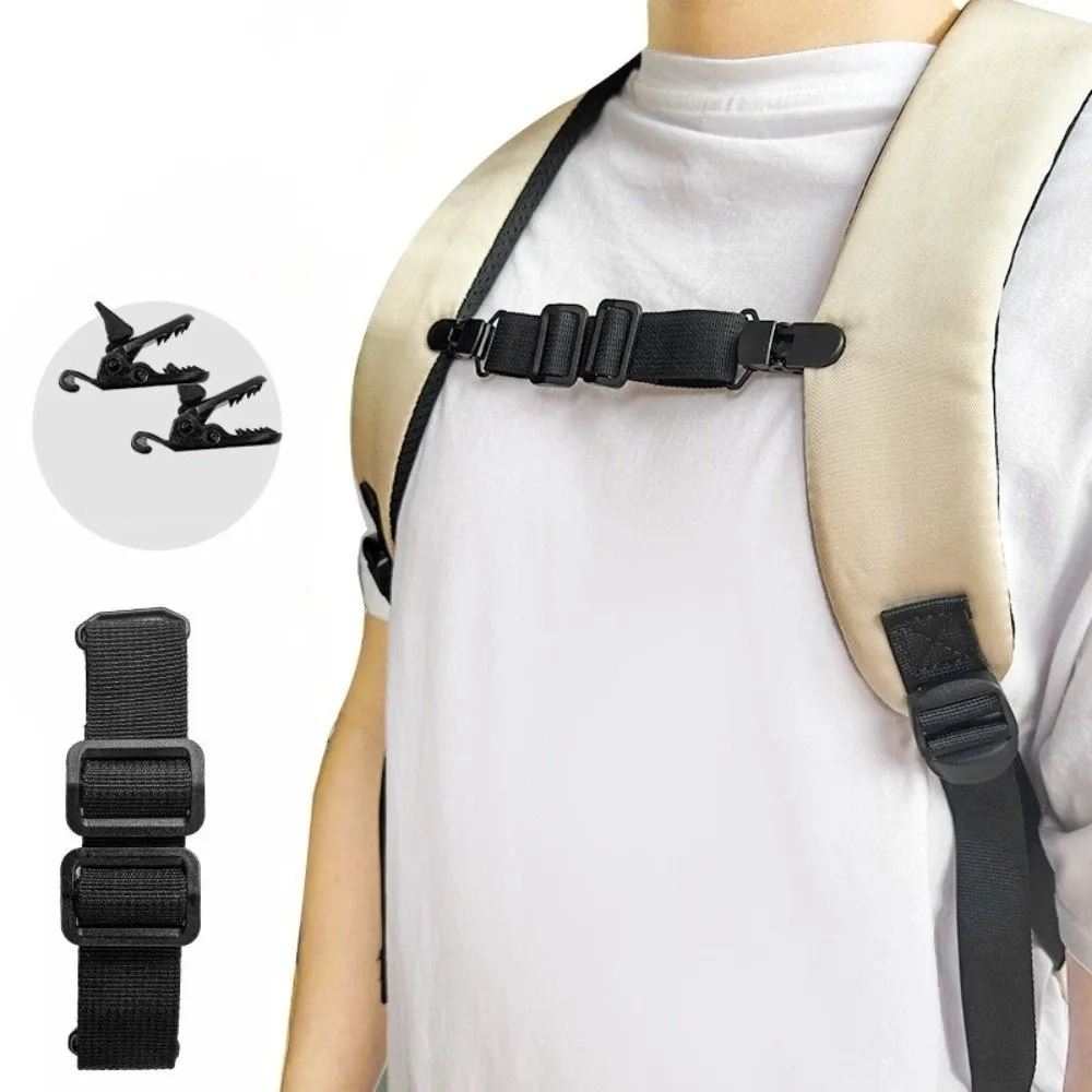 New Nylon Backpack Chest Strap Adjustable Easy Closure Non-Slip Strap Decompression Portable Chest Harness Buckle Backpack