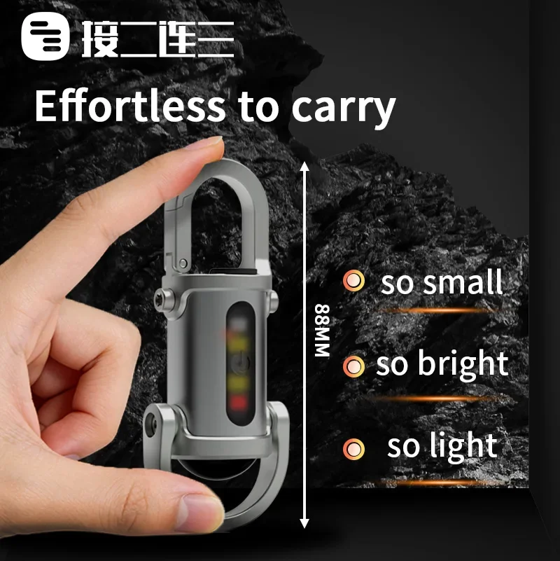 Outdoor Mini Flashlight Portable 1800lm Flashlights 1000mAh Type-C Flashlight for Long Standby Life Waterproof