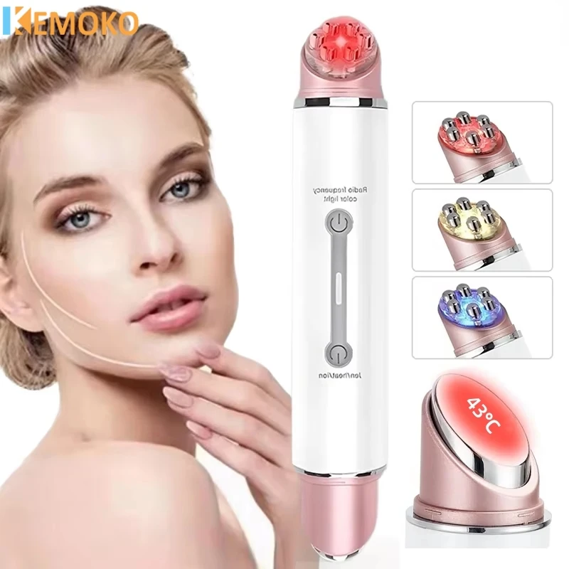 EMS Heating Eye Massager LED Photon Therapy High Vibration Massage Multifunction Face Skin Lifting Anti-Wrinkle SPA Facial Tool