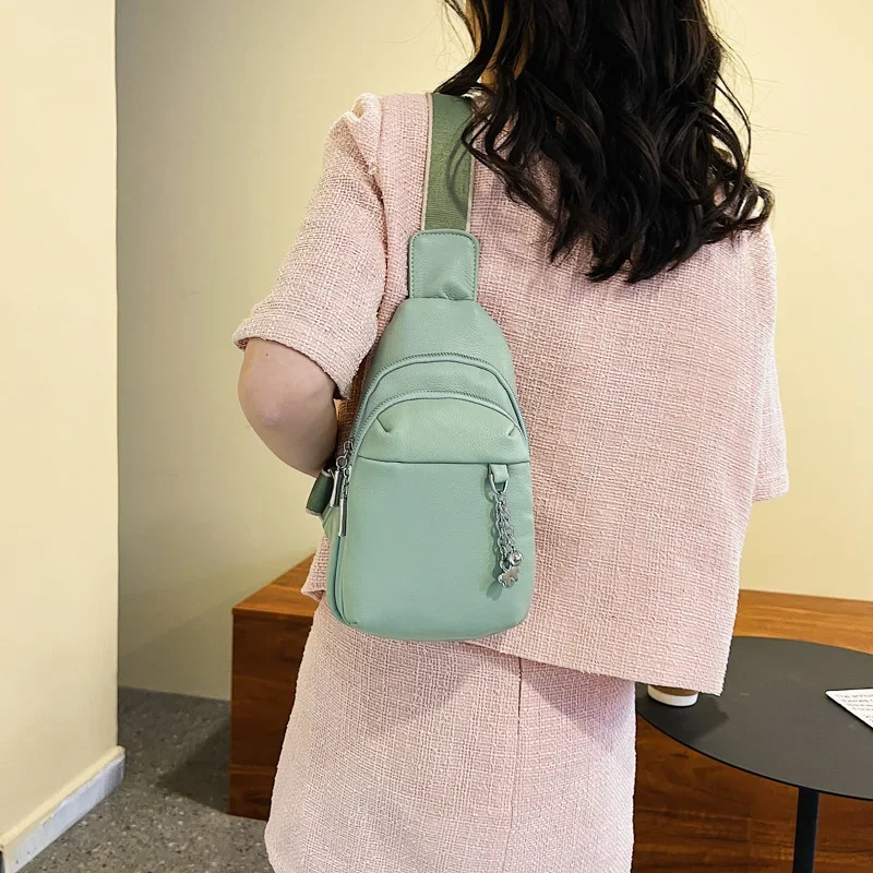 

Simple small bag women's fashion wide shoulder strap women's bag casual shoulder bag versatile messenger breast bag