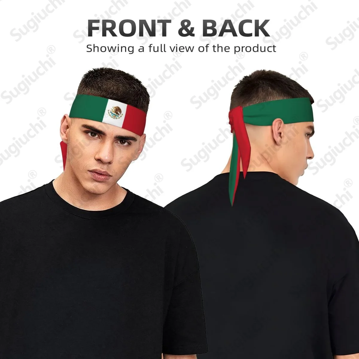 

2026 Mexico Tie Headband for Men Women Adjustable Sports Sweatband for Yoga Soccer Running Basketball Cycling