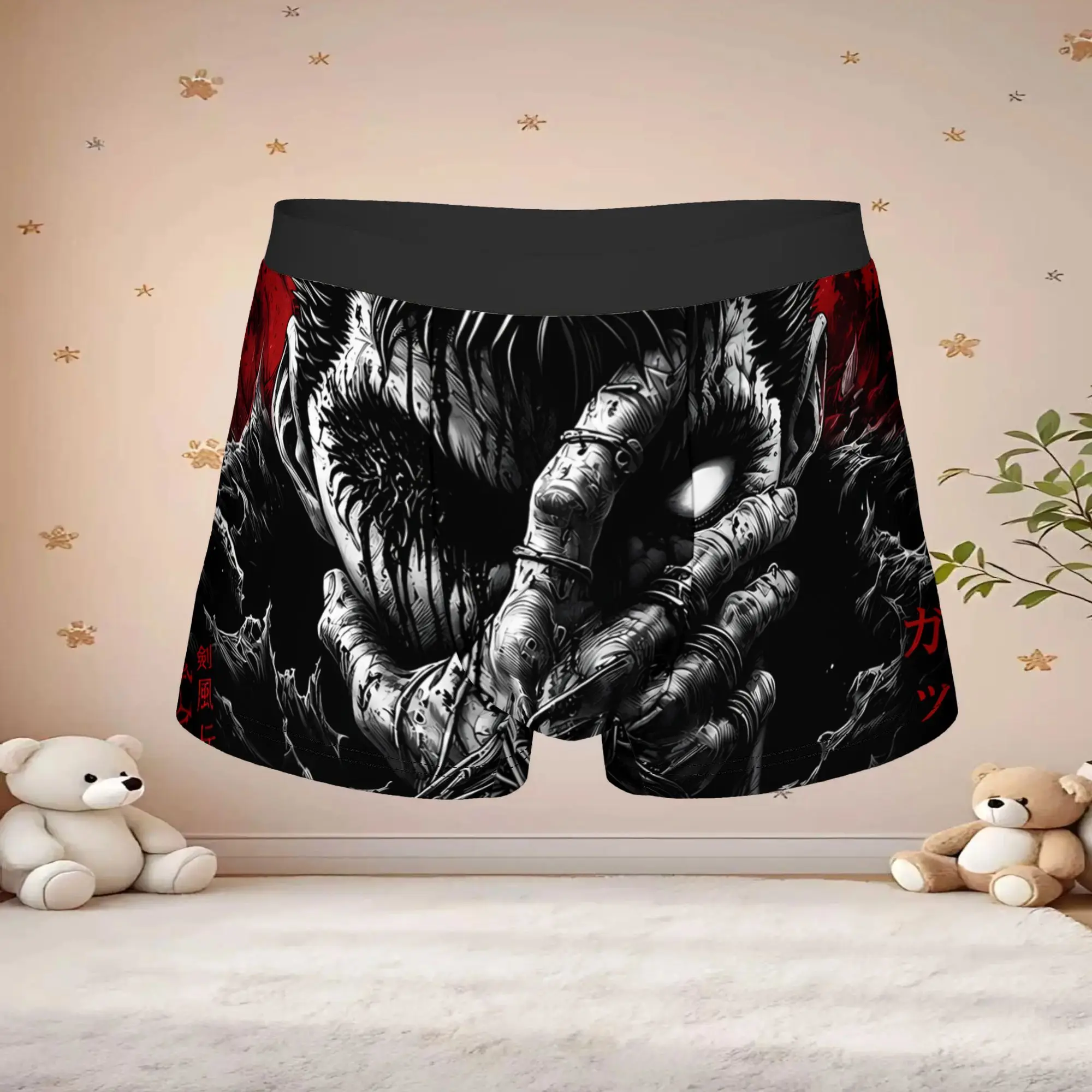 1pc Popular Berserk Aesthetic Anime  boxers  Novelty Panties Men's Underwear Print Shorts Boxer Briefs