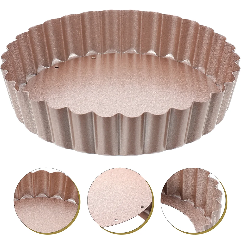 2 Pcs Live Bottom Baking Tray Pans Round Quiche Cake Egg Mini Tart Pie Molds With Removable High-carbon Steel Non-stick Coating