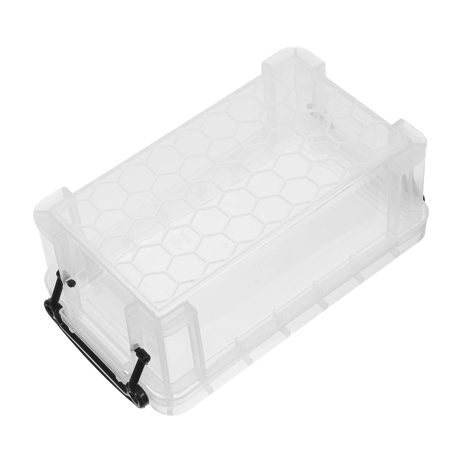 

2 Pcs Desktop Storage Boxes Transparent Plastic Small Containers Stackable Craft Organizer Utility Bins Clear Square Containers