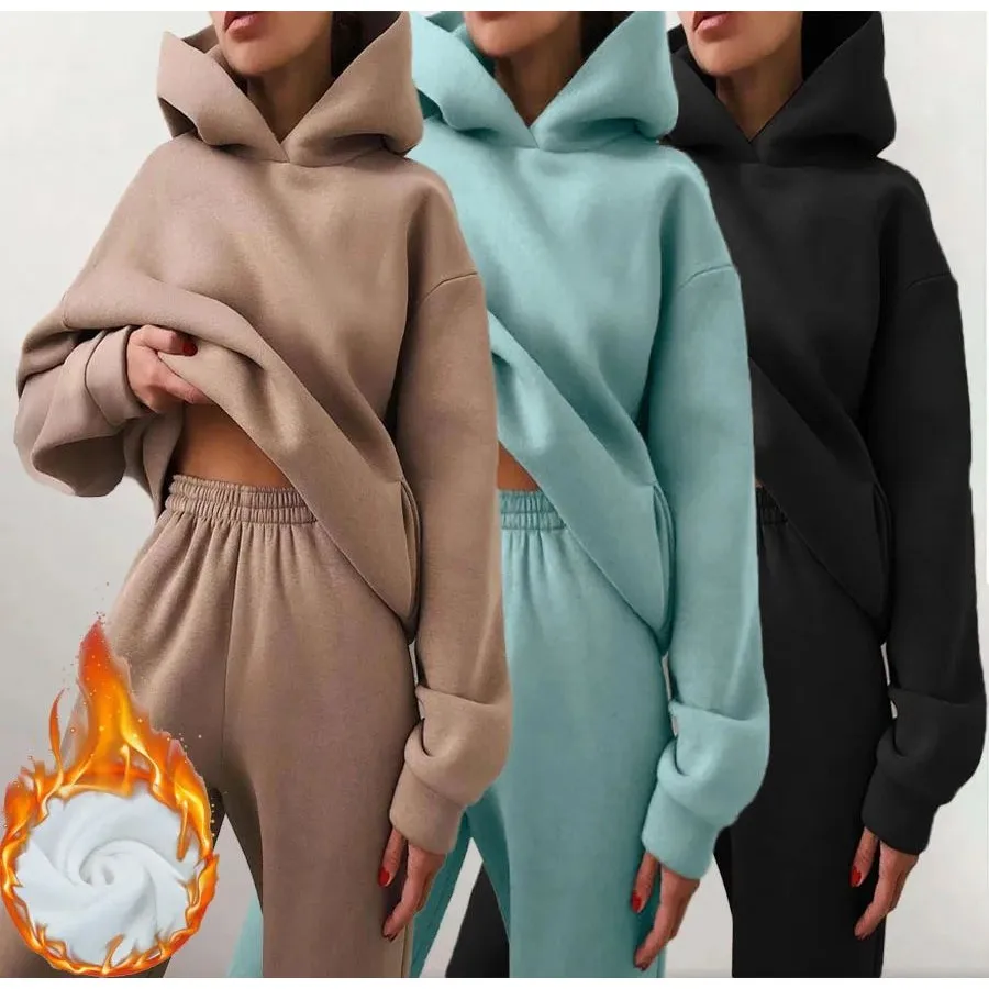 

Women's Winter Faion Warm Trasuit Suit Hoodie Sweatirt Seven Sve Long Brand 3 Autumn Seasonal Clothing