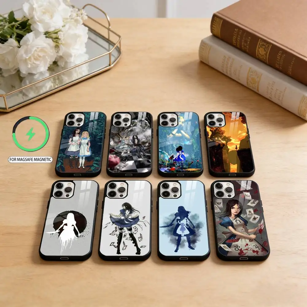 

J-Jogo A-Alice M-Madness Returns Phone Case For iPhone17,16,15,14,13,12,11 Plus,Pro Max Magnetic For Magsafe Wireless Charging
