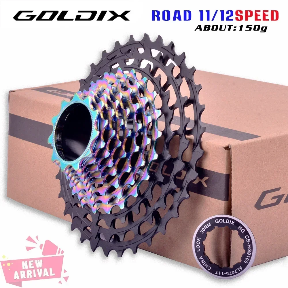 GOLDIX 11 12 Speed Cassette Road Bike 11v 12v hg Cassette Ultralight 28T 30T 32T 34T 36T CNC Hollow HG Structure Freewheel