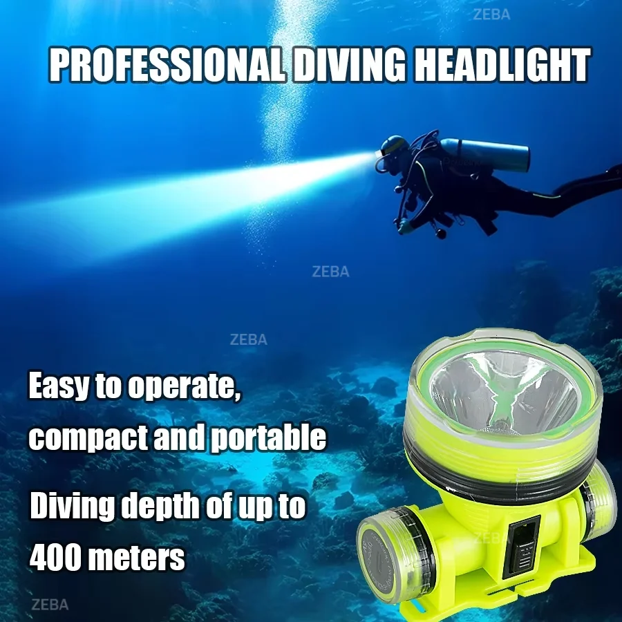 2026 New Diving Headlamp 900000LM Underwater Submersible Waterproof Super Bright LED Headlight Diver Spearfishing Head Lantern