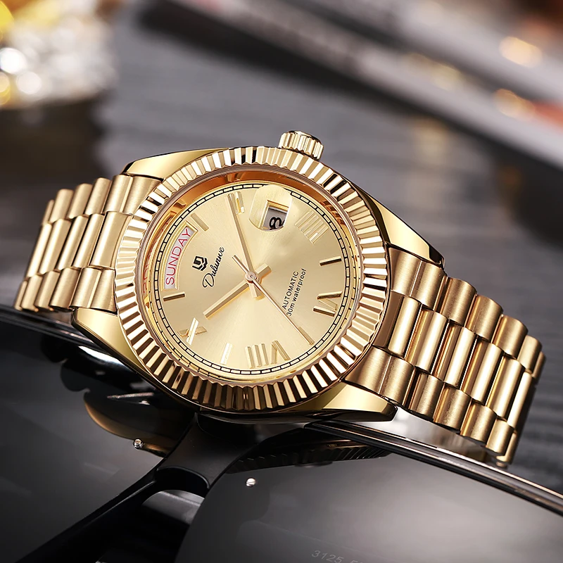 Reloj Hombre Business Style Men Mechanical Wristwatch 41MM Luxury Stainless Steel Automatic Watch For Men Relogios view 3