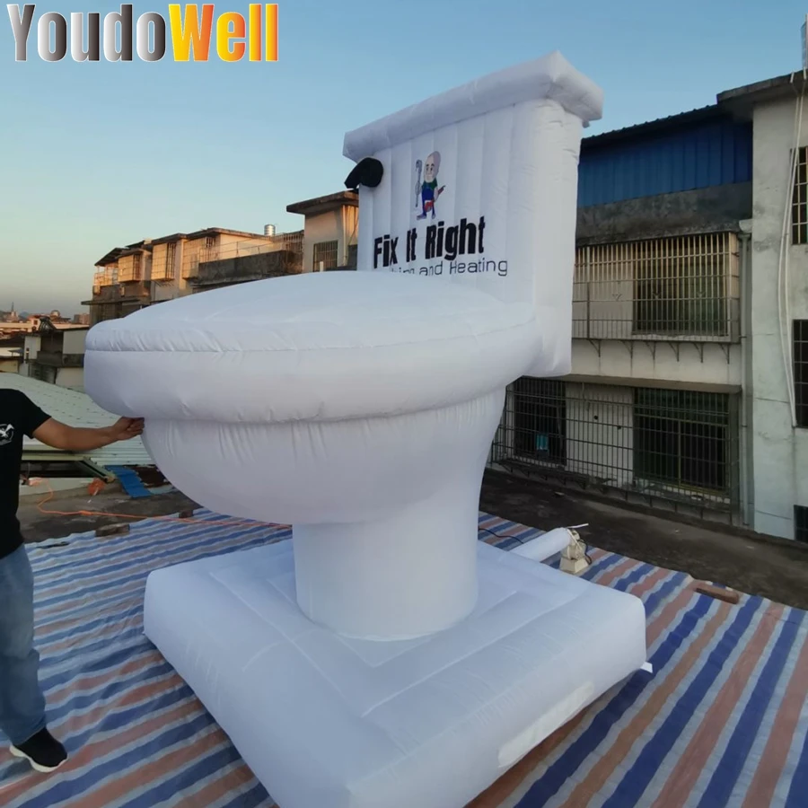 

China Supplier Advertising Giant Inflatable New Model Toilet With Blower For World Toilet Day