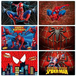 Spiderman Theme Baby Boys Birthday Party Decorations Vinyl Photography Backdrops Party Background for Photo Studio