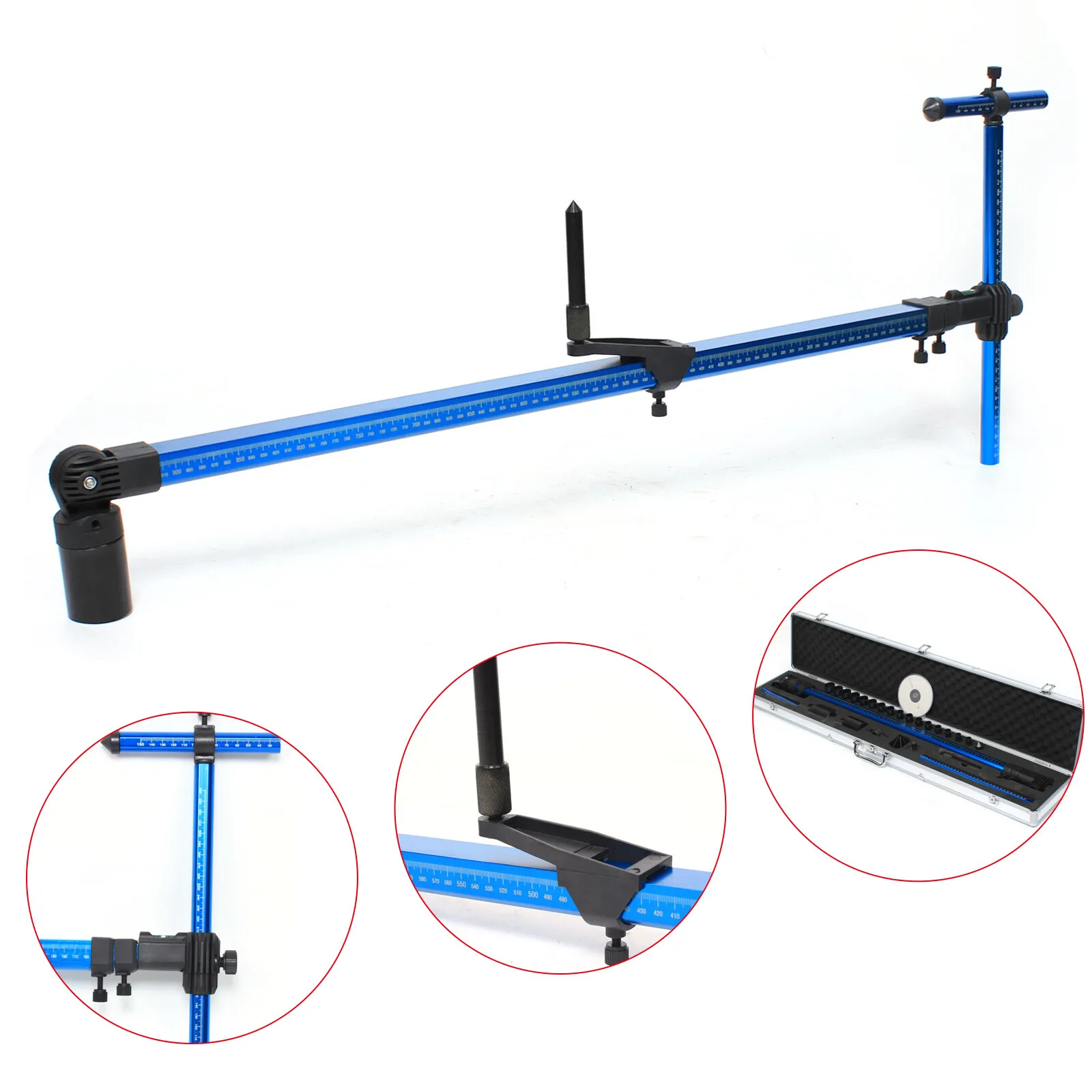 High-precision 2D Measuring Ruler for Car Repair, ±1mm Accuracy & Portable Kit with Aviation Aluminum Probes