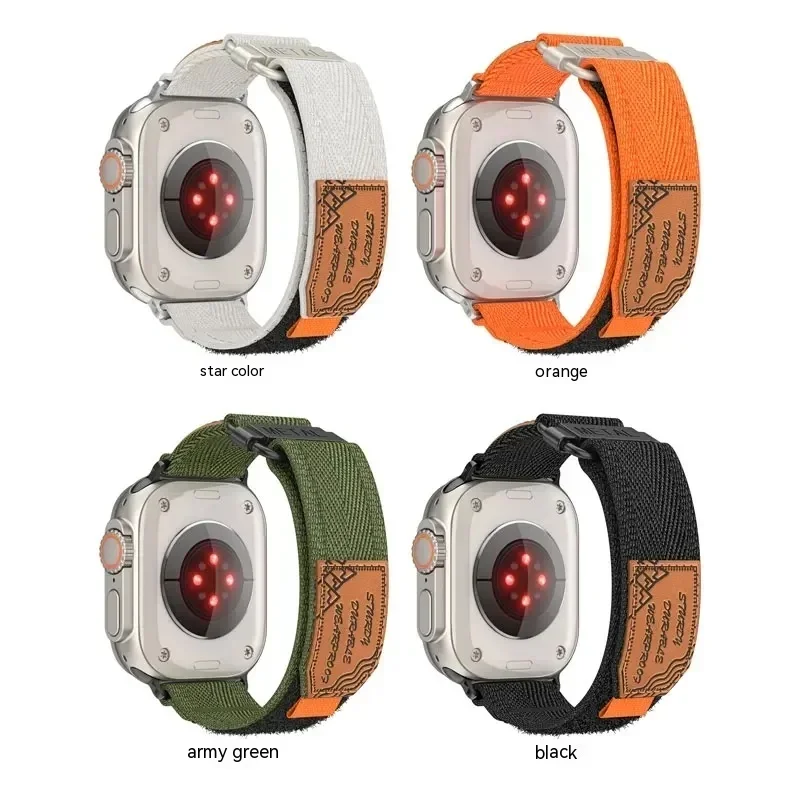 애플 워치용 소프트 나일론 전술 시계 스트랩, 49mm, 45mm, 41mm, 44mm, 42, 38, 40mm, 아이워치 시리즈 9, 8, 7, 6, 5, 4/3 울트라 2