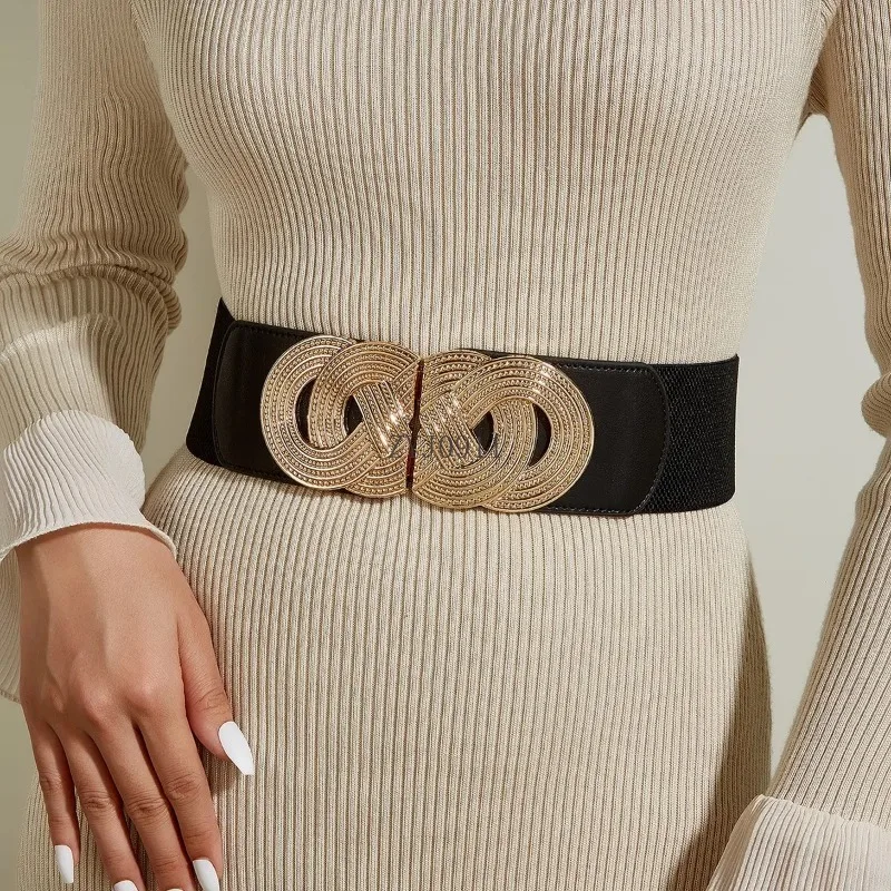 ツイスト型のペアバックルゴムバンドウエストシールドレス