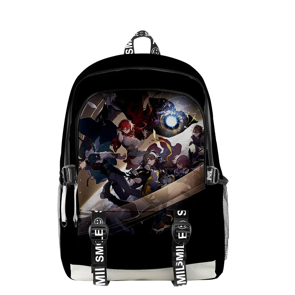 Game Honkai Star Rail Anime Zipper Backpack School Bag Unique Daypack Traval Bag Oxford Cloth