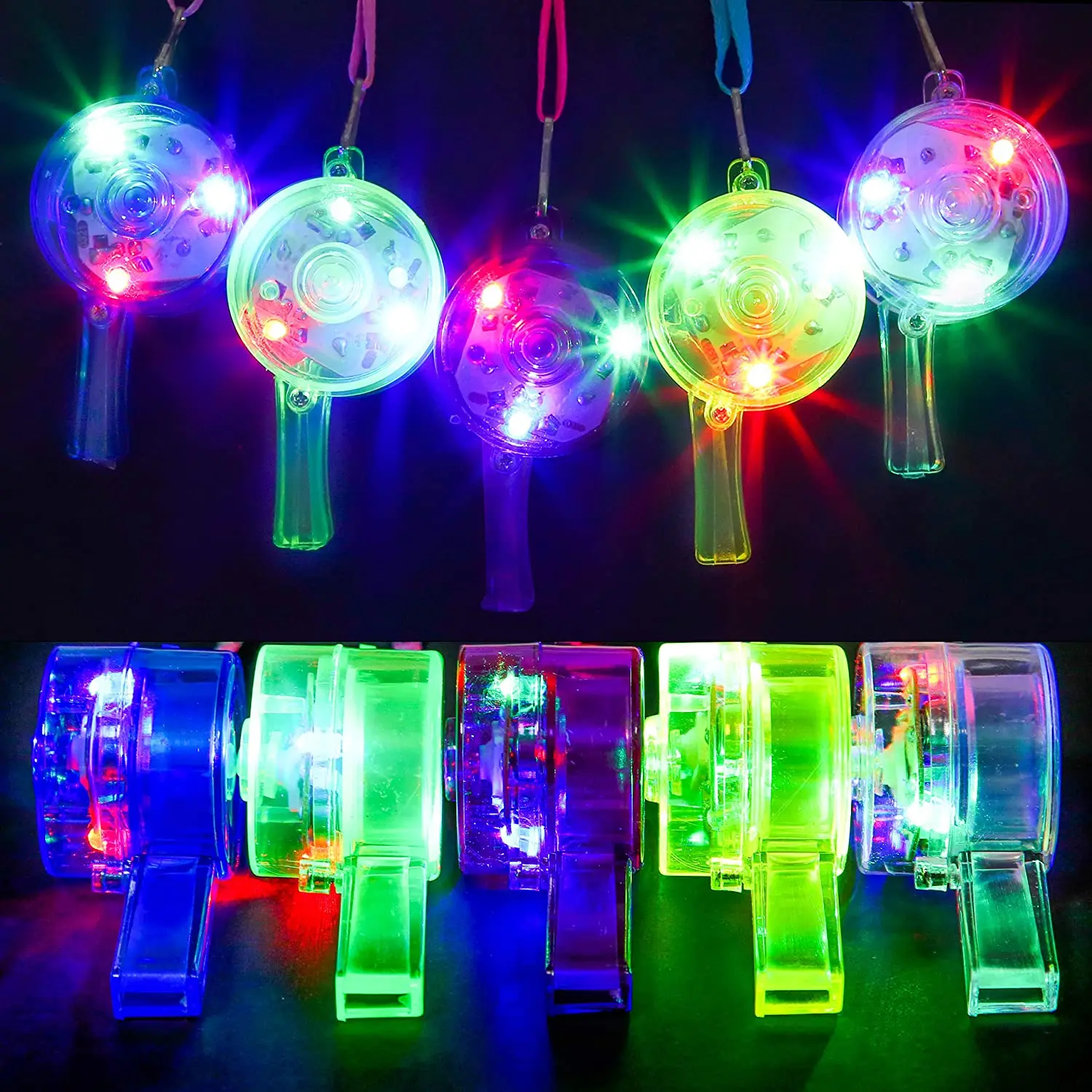 LED Light up Whistle Glow Whistles Bulk Party Supplies Toys Whistles Party Favors Glow in the Dark for Christmas Birthday Party