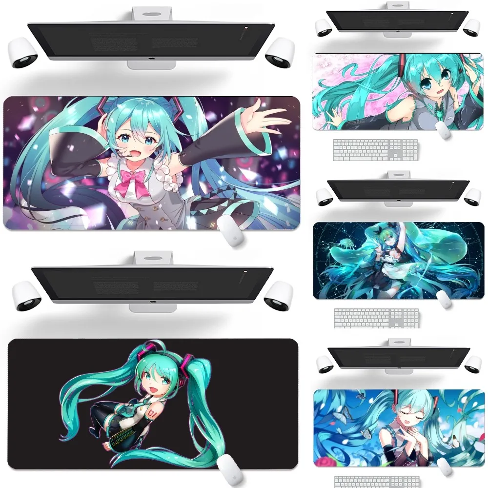 

Cute H-Hatsune Ponytail M-Miku Mousepad New Arrivals Large Gaming Mousepad L XL XXL Gamer Mouse Pad Size For Keyboards Mat